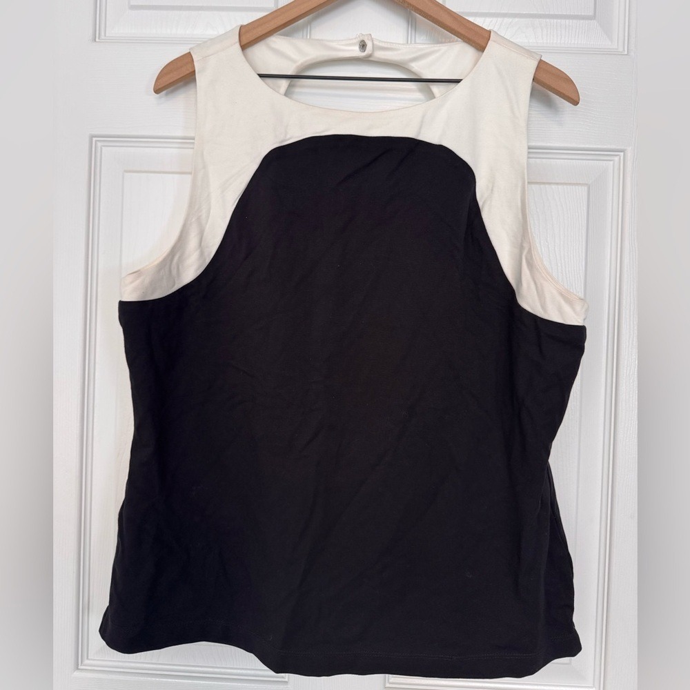 Halogen Sleeveless Black Color Block Tank Top NWOT - Picture 3 of 8